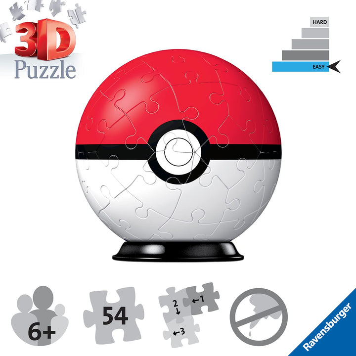 Ravensburger Pokémon Great Ball 3D Jigsaw Puzzle - 54-Piece Plastic Puzzle for Kids 7 Years Up