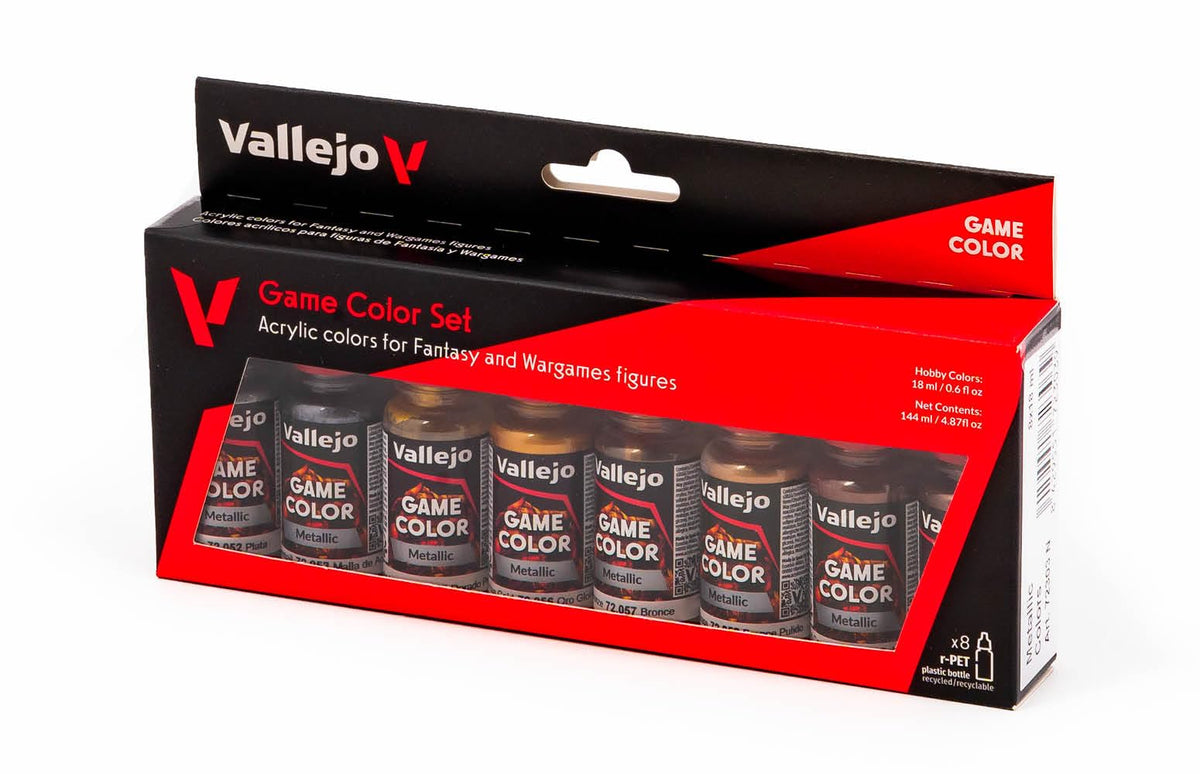 Vallejo Game Metallic Color Set - 8 x 17 ml Acrylic Paints