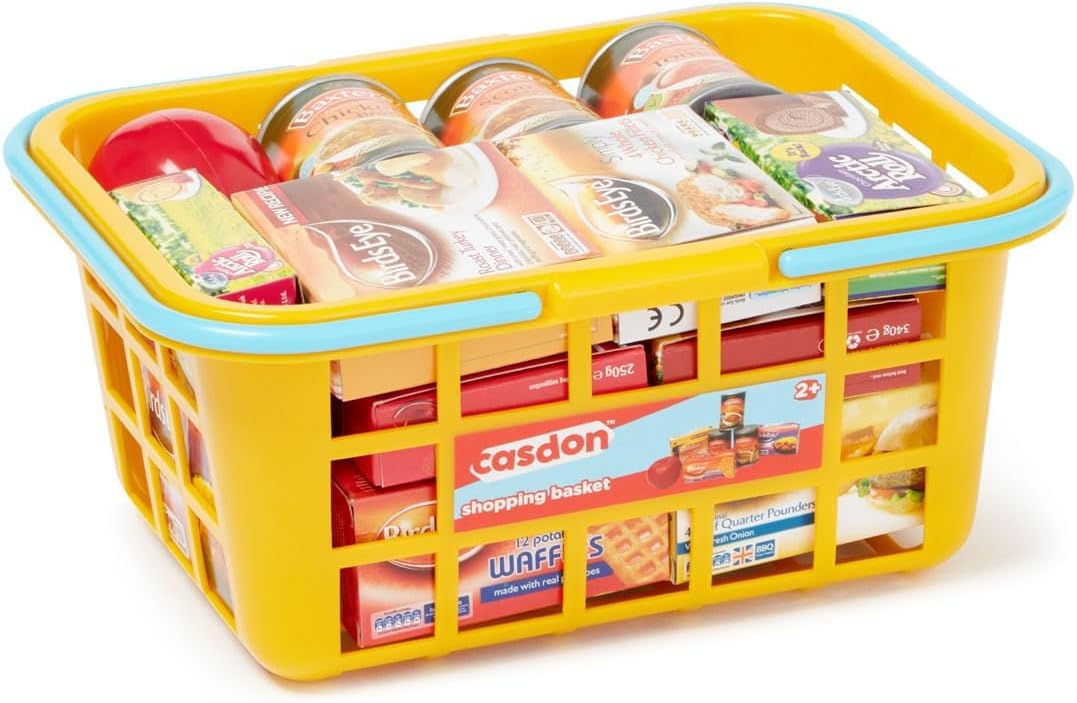 Casdon Little Shopper Colourful Toy Shopping Basket with Food Items for Kids 36 Months+ 1