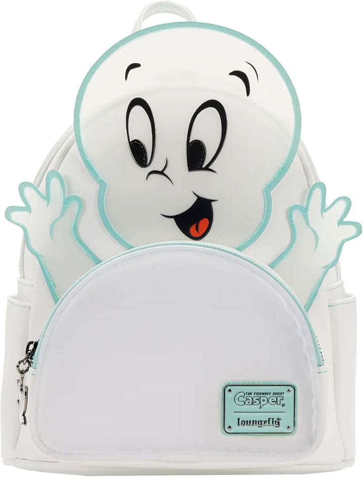 Loungefly Casper the Friendly Ghost Double Strap Shoulder Bag Mini Backpack (White)