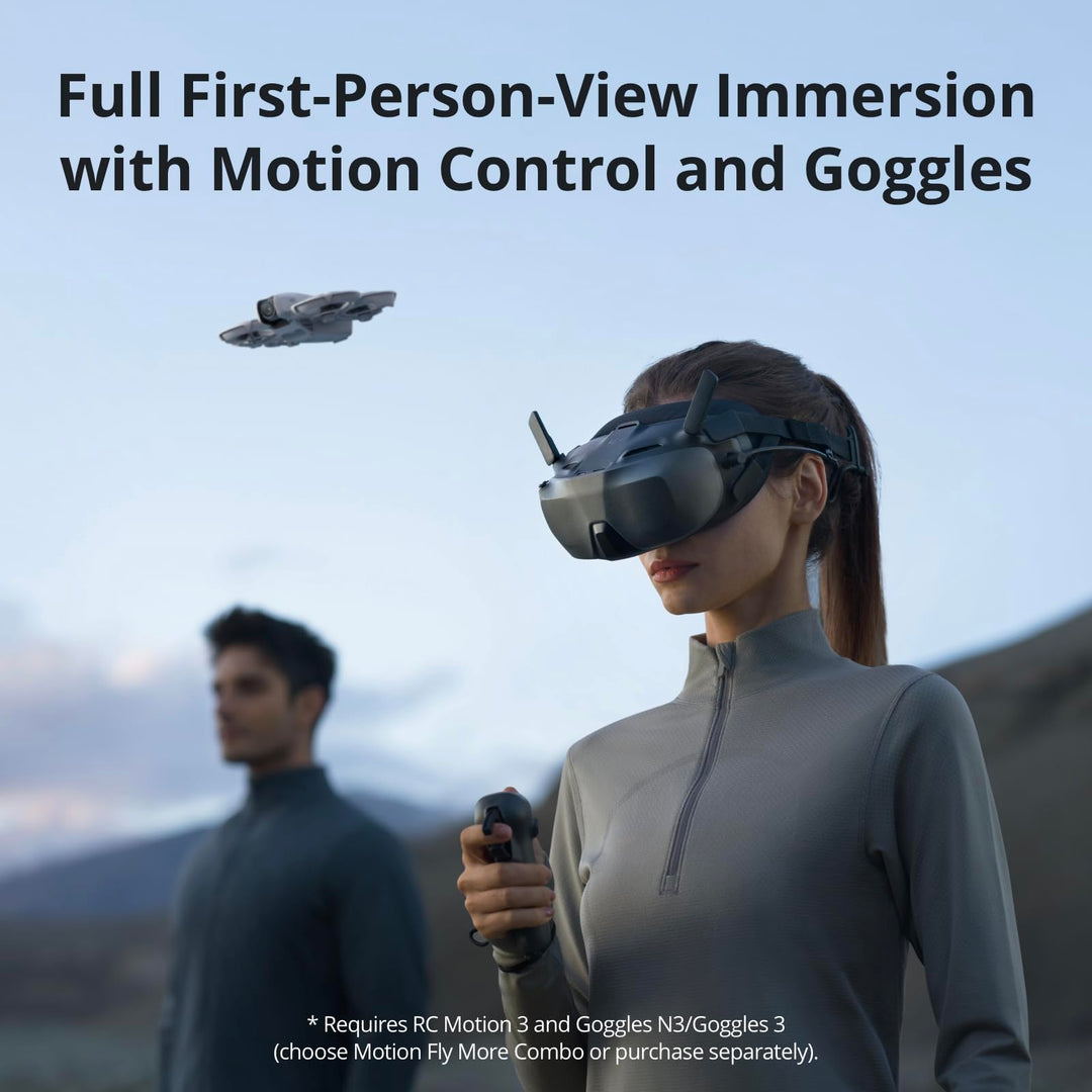 DJI Neo Motion Fly More Combo - 135g Mini Drone with 4K UHD Camera, Subject Tracking, Palm Takeoff, 3 Batteries & RC Motion 3