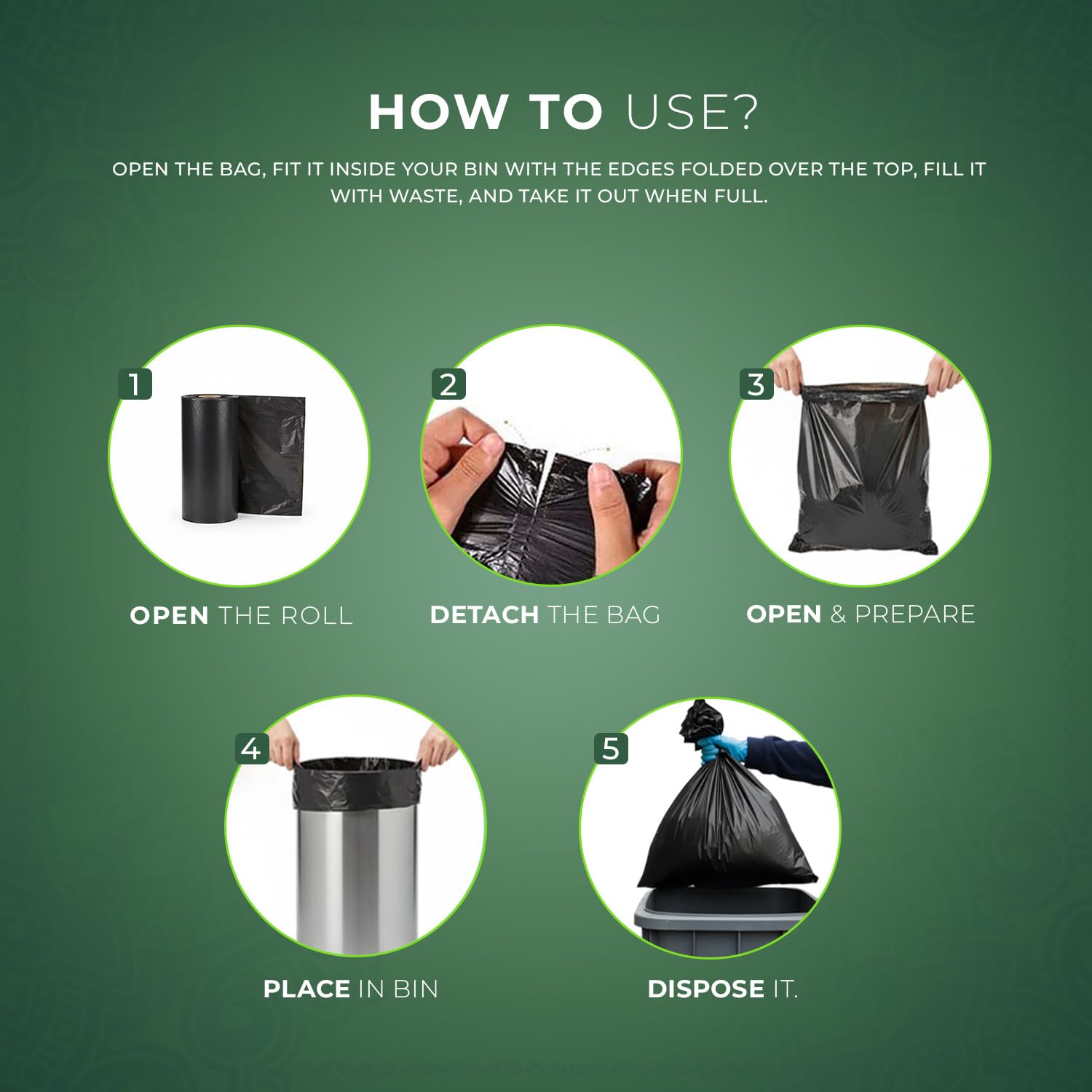 Stick Well 50 Pack Black Bin Bags - 100L Capacity, 33 Micron, Leak-Resistant | Eco-Friendly 4