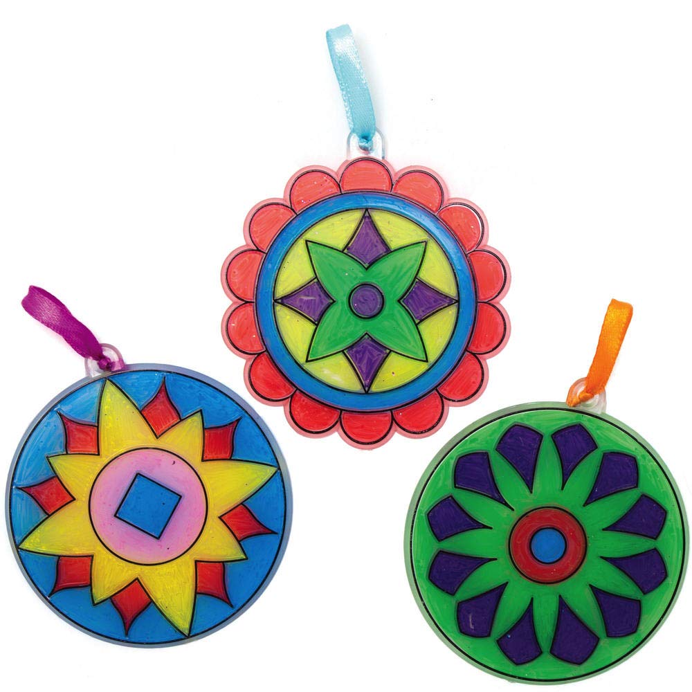 Baker Ross - Diwali Rangoli Suncatchers Craft Kit (AX313) - Pack of 10 3