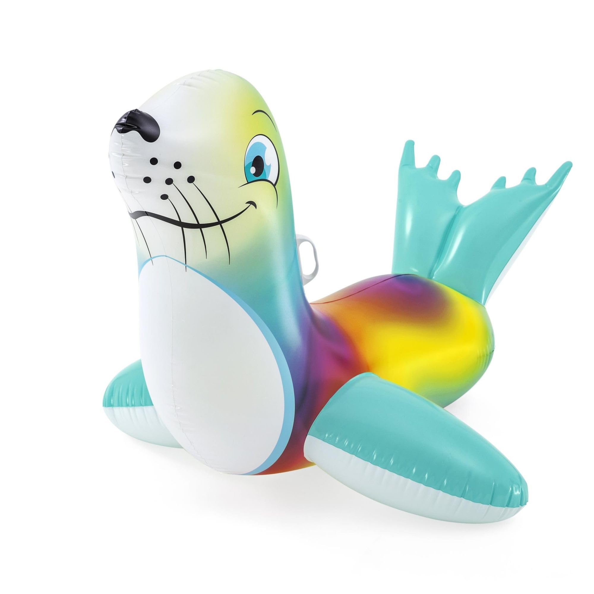 Bestway Seal Pool Float - Kids Inflatable Ride-On with Handles | Tie-Dye Graphics | Ages 3+ 1