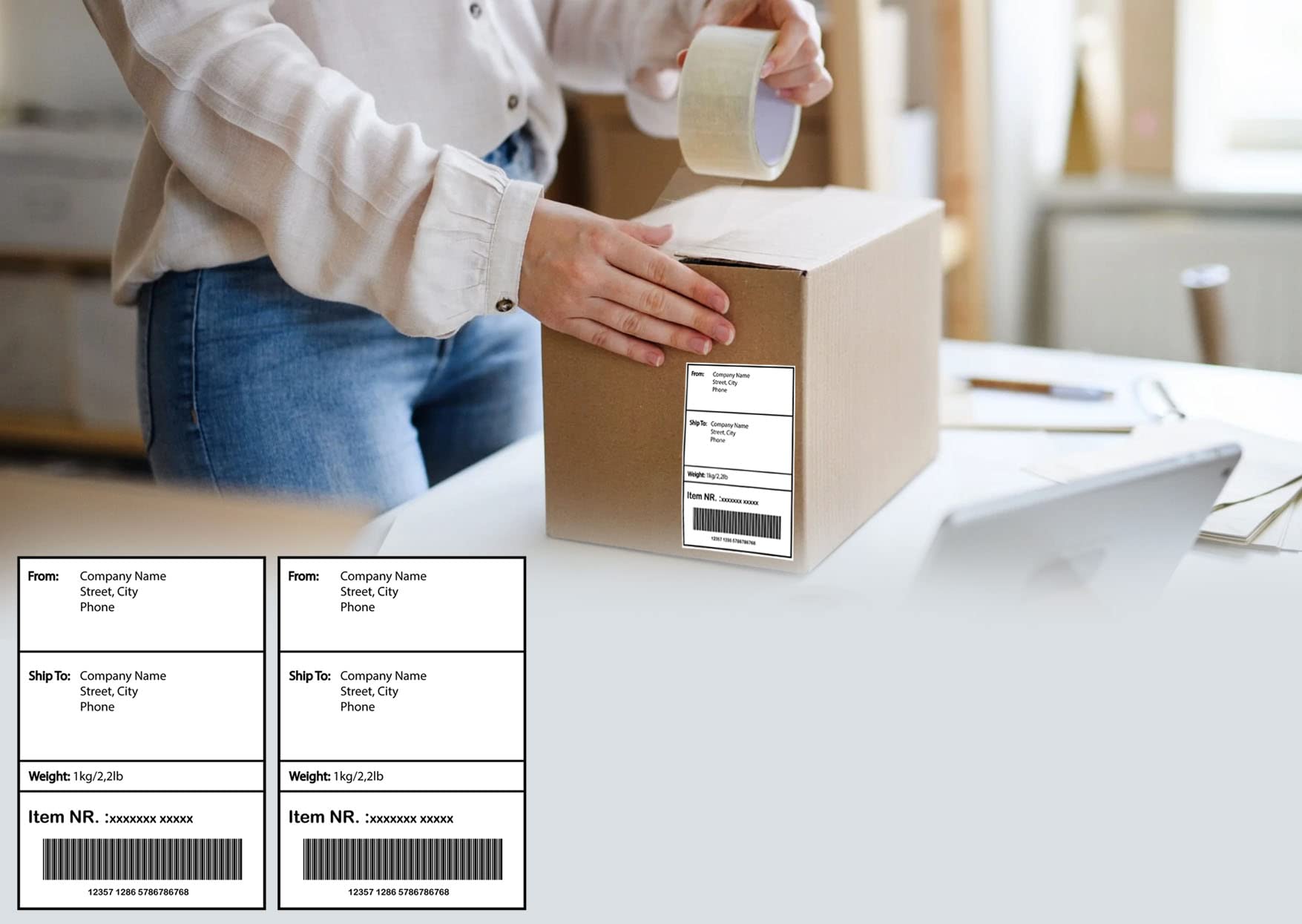 Creavvee Printable White Sticker Paper Labels - 8 Labels/Sheet, 25 A4 Sheets, 200 Labels Total | Model 2014 7