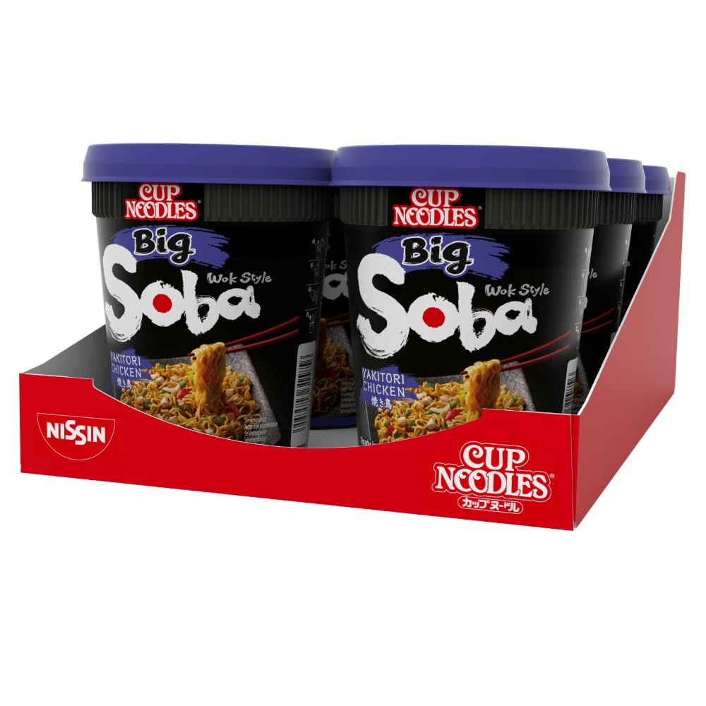NISSIN Soba Big Yakitori Chicken Instant Wok Style Noodles Pot, 113 g (Pack of 6) 1