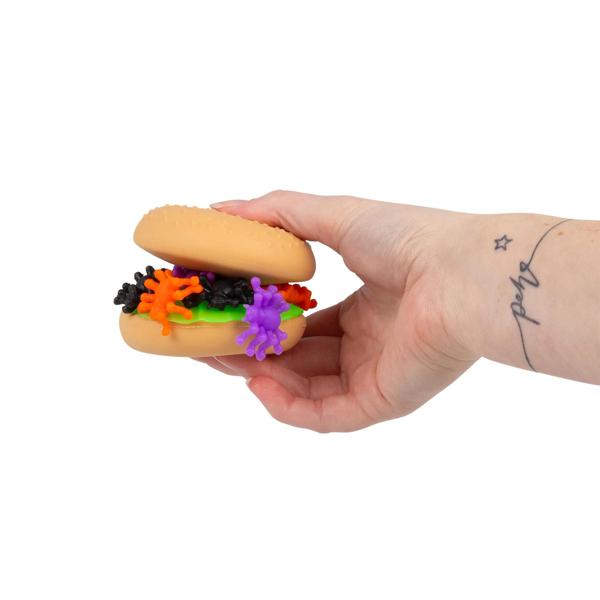 SCRUNCHEMS Spooky Spider Burger Squishy Fidget Toy - 7 cm, Age 3+