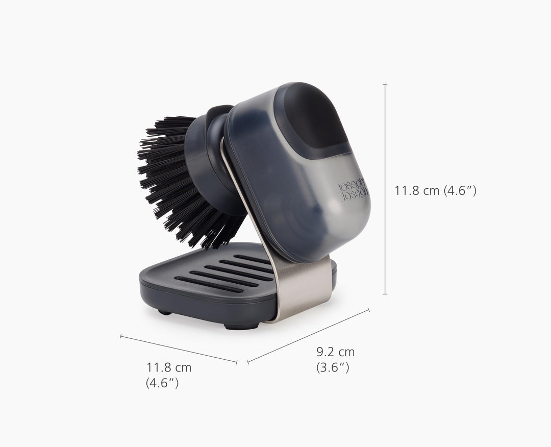 Joseph Joseph SinkTech Soap-Dispensing Palm Brush with Stainless-Steel Stand