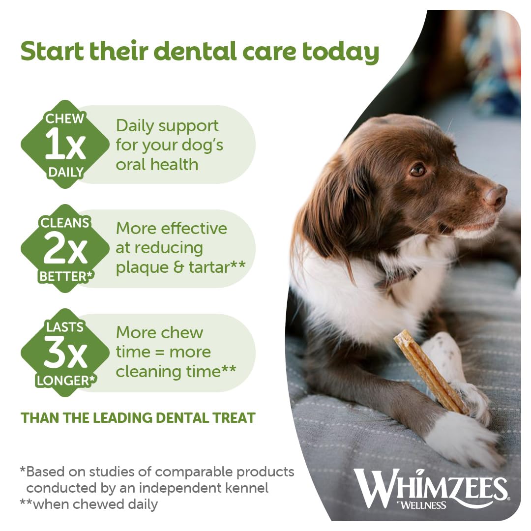 WHIMZEES By Wellness Stix Dog Dental Chews - Medium Breeds (14 Pcs) | Grain-Free, Vegetarian 6