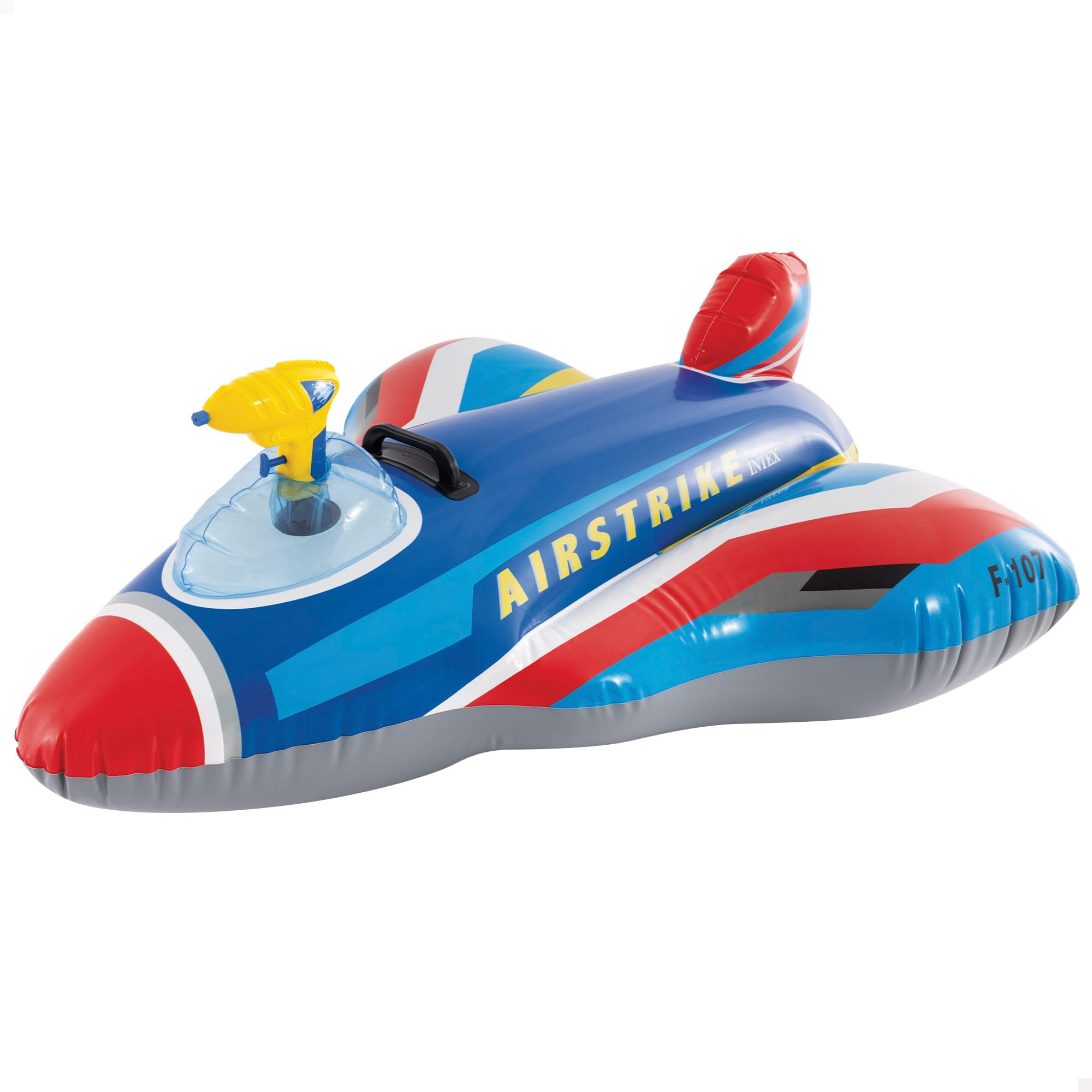 Intex Jet Fighter Ride-On Pool Float with Water Gun | Inflated 112 x 91 x 41cm | Ages 3+ 1