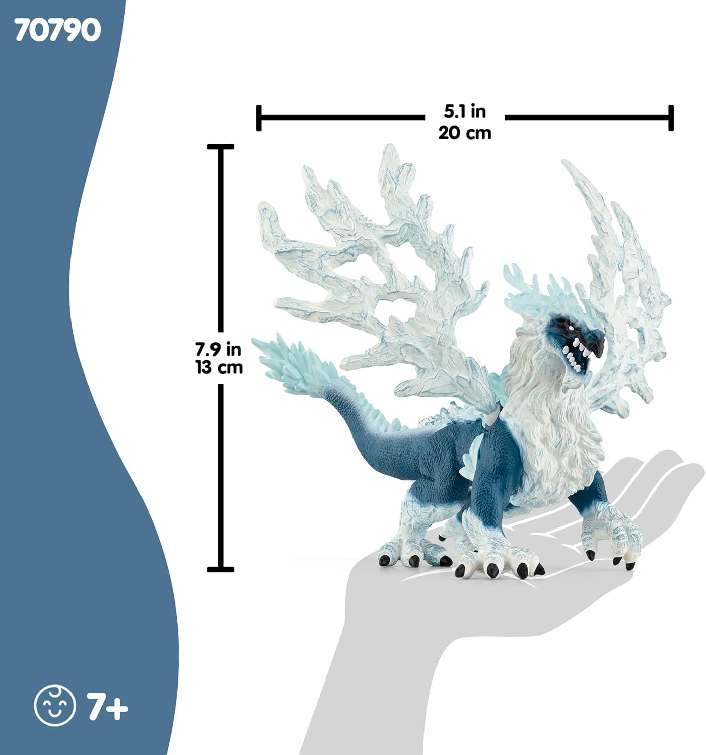 Schleich 70790 Eldrador Creatures Ice Dragon Figurine - Poseable Wings for Ages 7+ 7