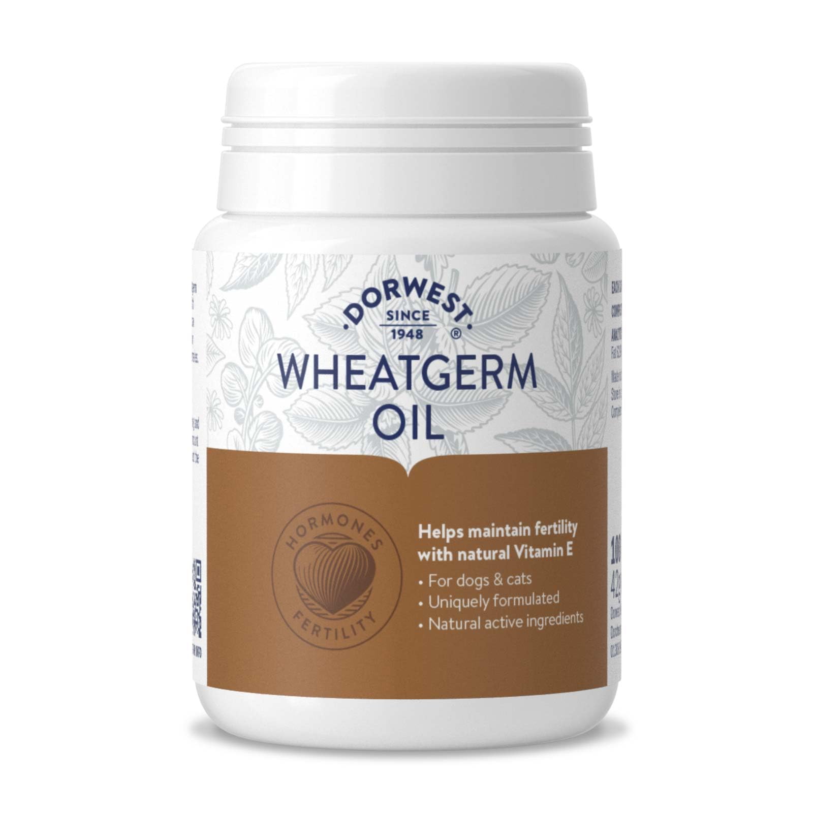 DORWEST HERBS Wheatgerm Oil Capsules for Dogs and Cats - Natural Vitamin E Source | 100 Capsules