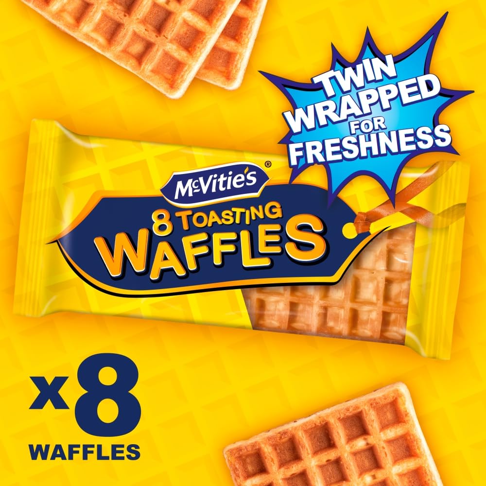 McVitie's Toasting Waffles, 8 x 28 g Waffles per Pack (Pack of 1)