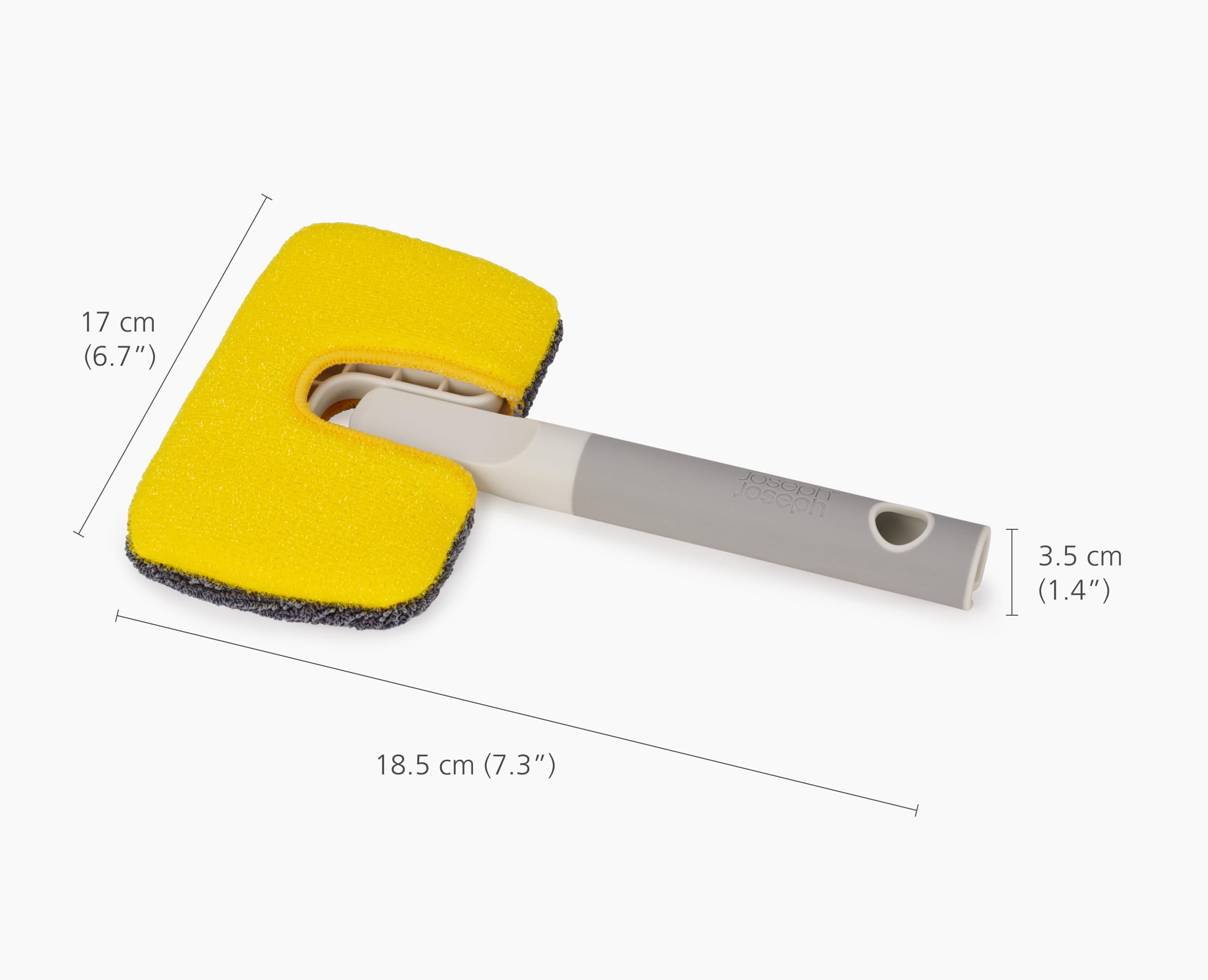 Joseph Joseph CleanTech 2-in-1 Bathroom Scrubber - Microfibre & Scourer Pads | Soft-Grip Handle 6