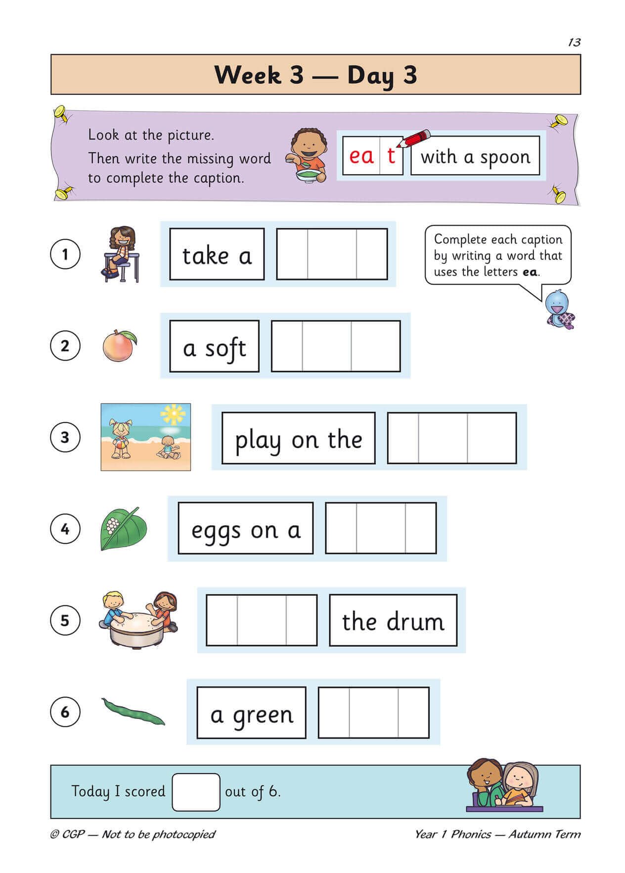 CGP Year 1 Daily Practice Book - Phonics Study Aid for Autumn Term | Ages 5-6 | Paperback 4