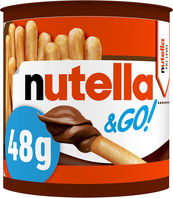Nutella &Go! Hazelnut Snack Kit, Portable Chocolate & Breadstick Snack Pack, 12 Count