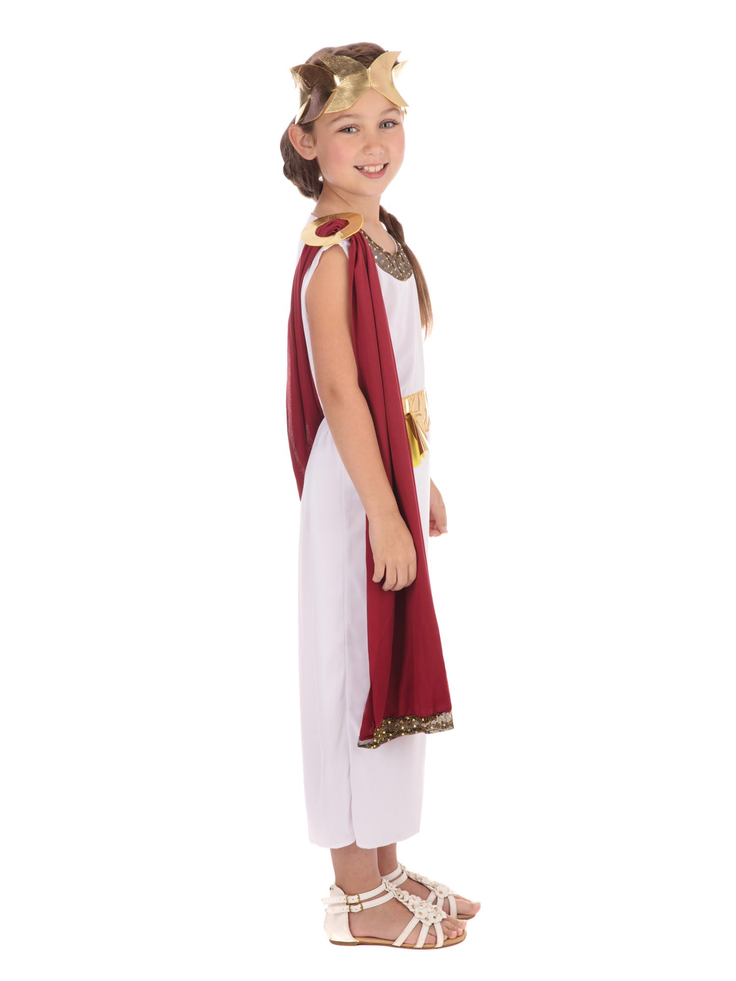 Bristol Novelty Goddess Costume - White Toga with Drape | Polyester | Size 10-12 Years 2