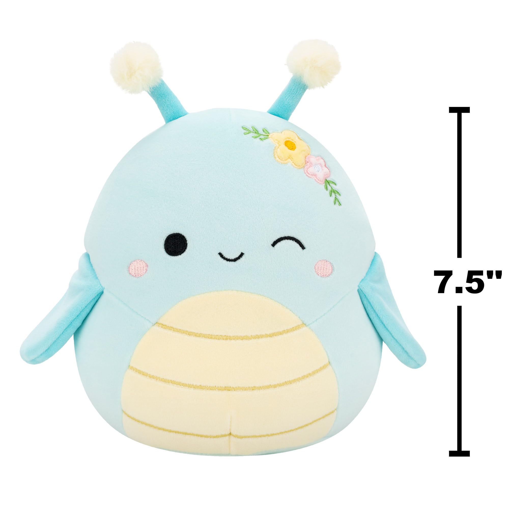 Squishmallows 7.5-Inch Giles the Winking Blue Grasshopper Plush - Musical Toy 12