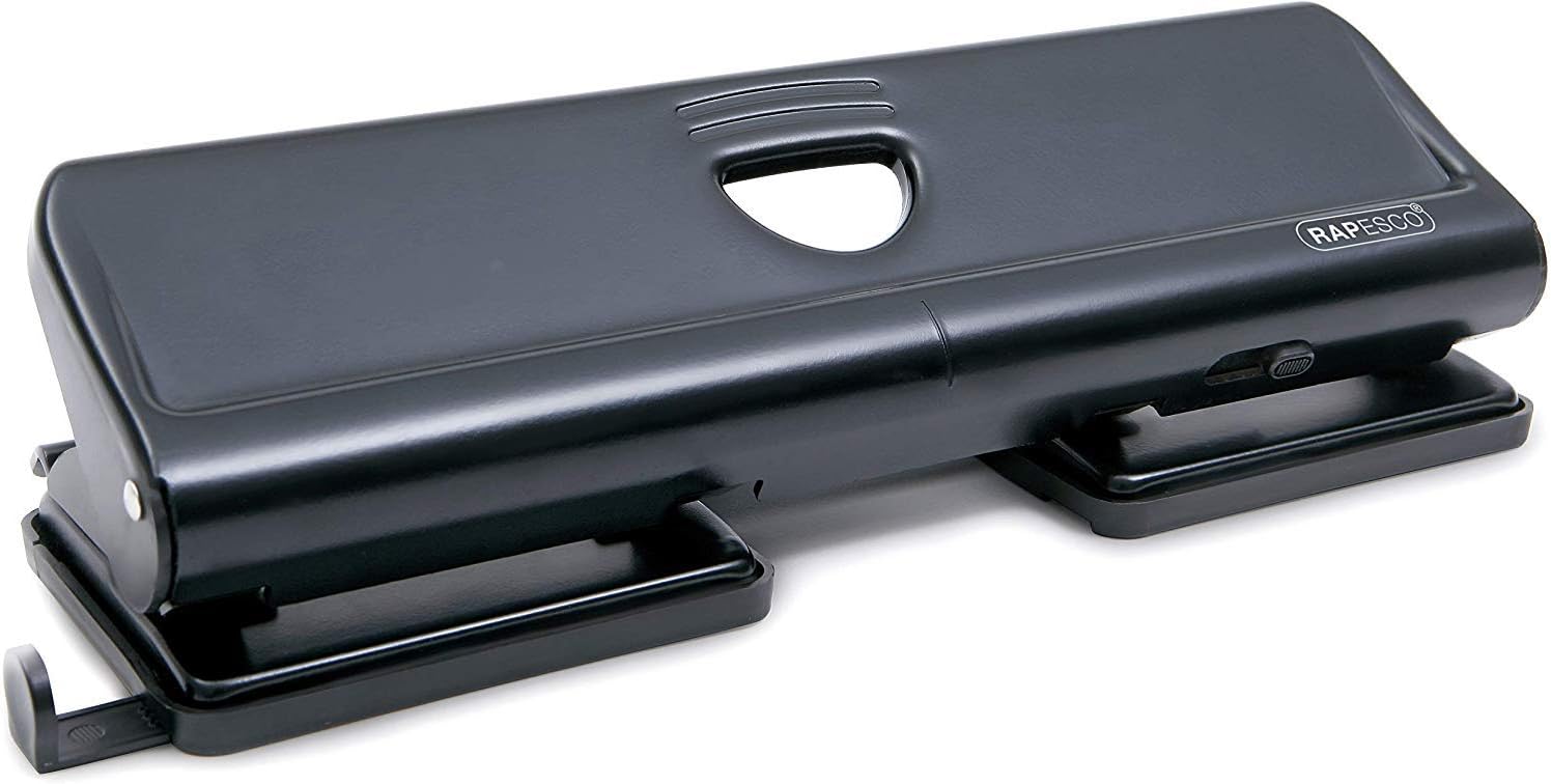 Rapesco 1054 720 4-Hole Metal Punch - 22 Sheet Capacity - Black
