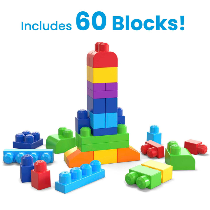 Mega Bloks DCH55 Grand sac de construction, bleu 60 pièces