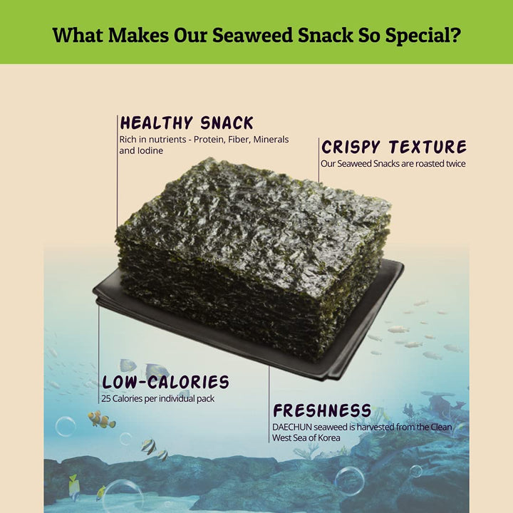 Daechun Choi's 1 Wasabi Seaweed Snack, 20 Pack, Product of Korea