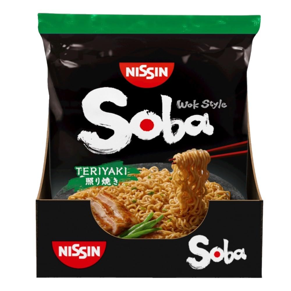 NISSIN Soba Wok Style Teriyaki Flavoured Instant Noodles - 110 g Packet (Pack of 9) 3