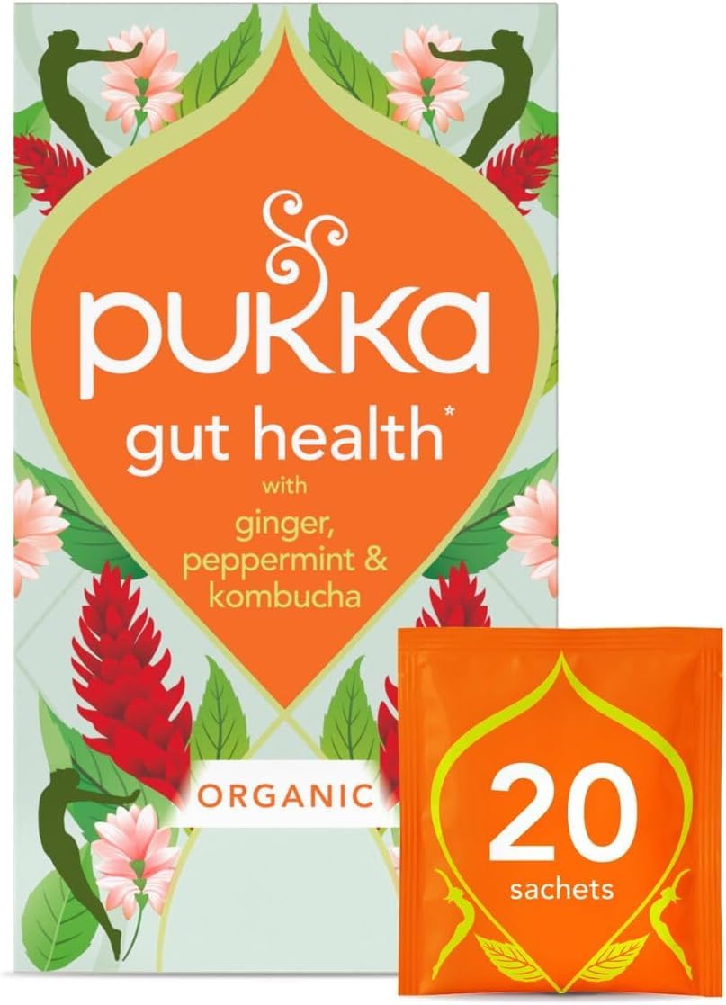 Pukka Herbs Gut Health Herbal Tea - Organic Ginger & Peppermint Blend | 20 Tea Bags 1