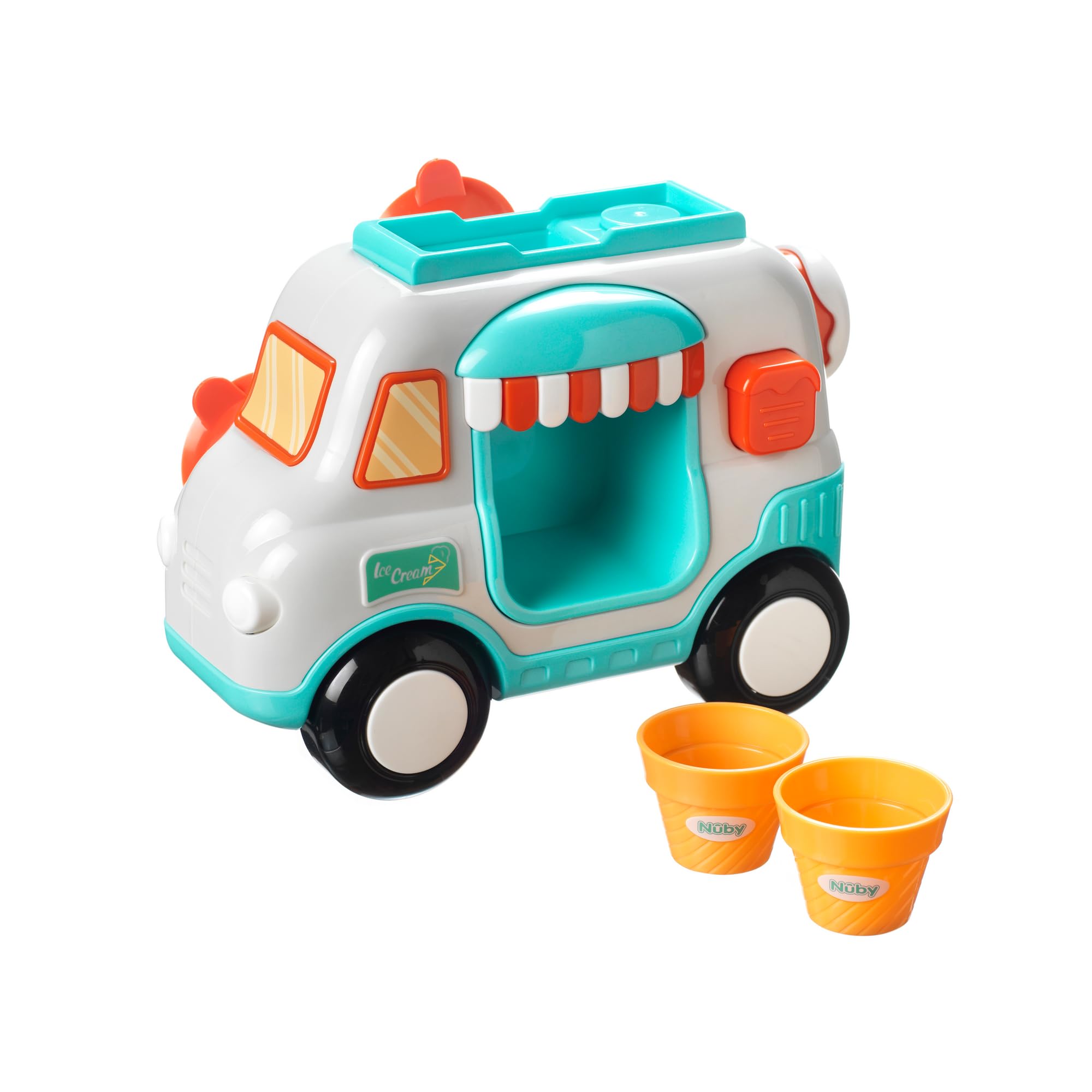 Nuby Ice Cream Shop Bubble Machine Bath Toy - Suction Cups | 2 Cones Included 8