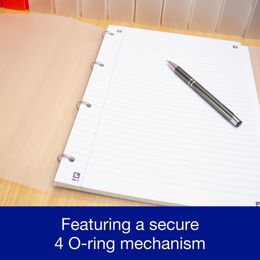 Oxford 2nd Life A4 O-Ring Binder - 20mm Spine, 4 Rings, Clear Polypropylene 5