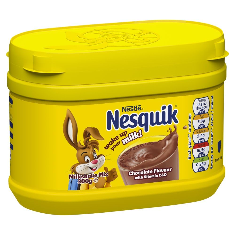 Nesquik Chocolate Flavoured Milkshake Powder - Fortified with Vitamin C & D | 300g Tub 1