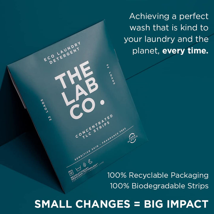 The Lab Co. - Laundry Detergent Strips (32 Loads, Fragrance Free)