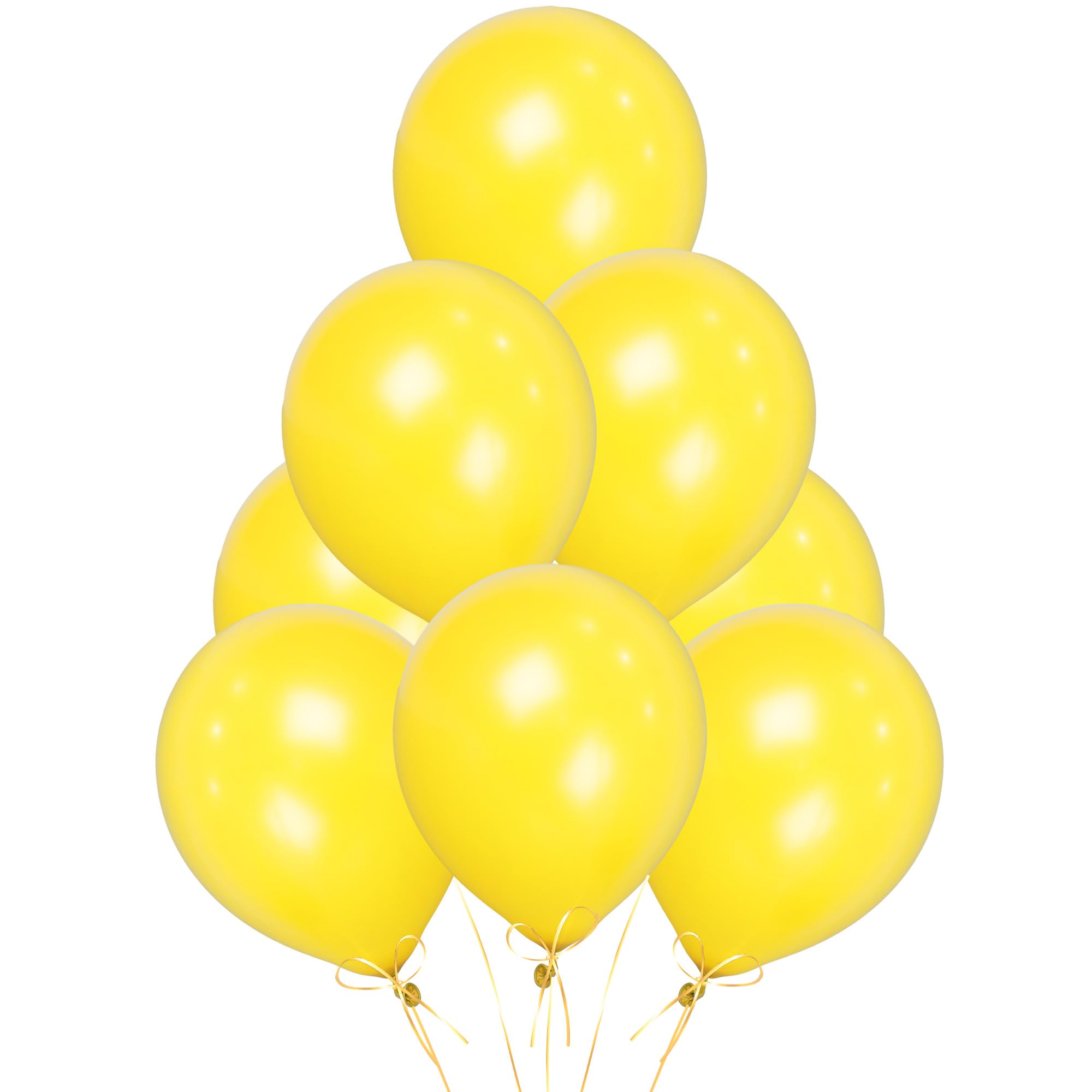 SHATCHI - Yellow Balloons 10 Pack, 12 Inch Thick Latex Biodegradable Helium Party Balloons 1