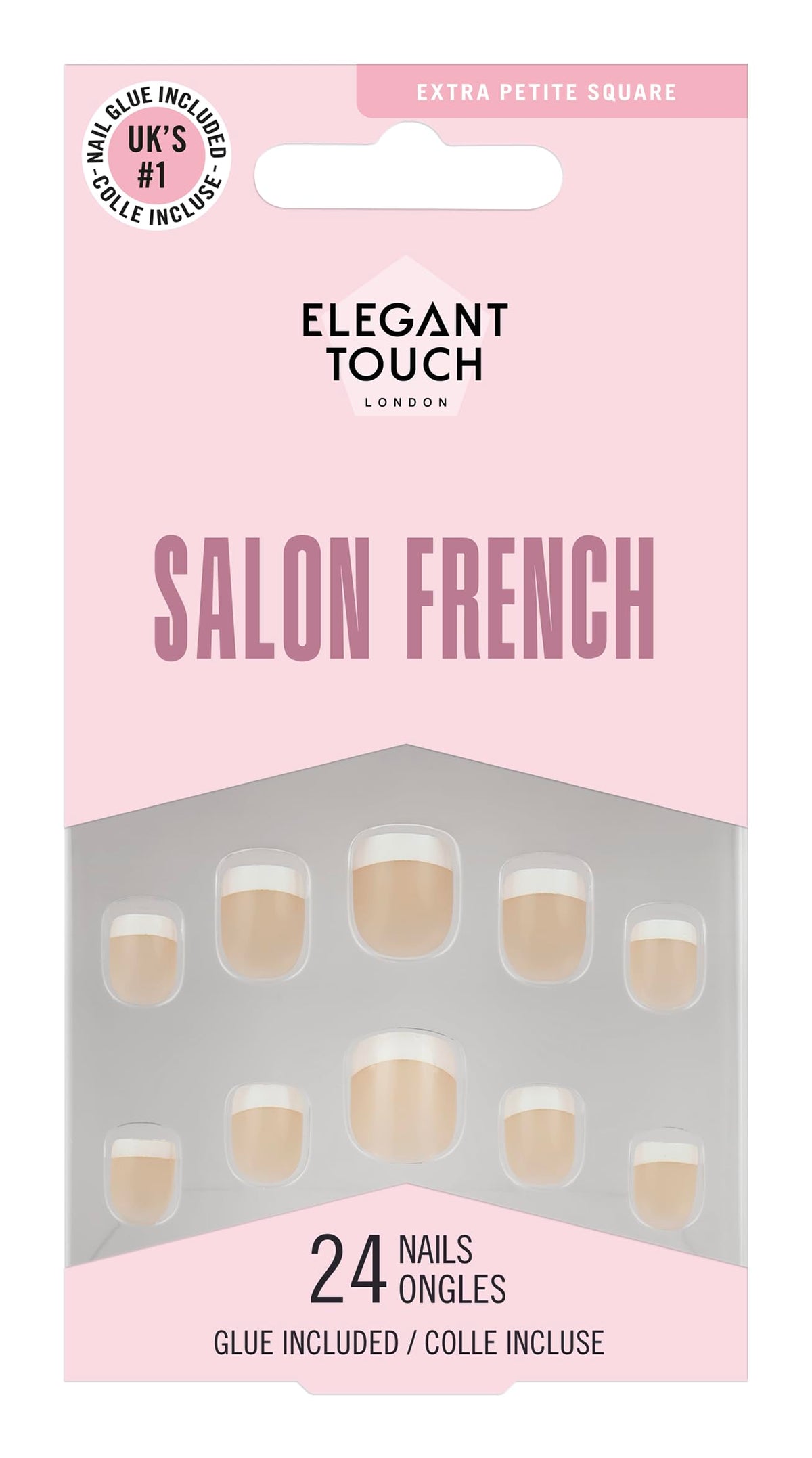 Elegant Touch French Nails Bar 144 - Natural French | 12 Sizes | Up to 10 Days Wear