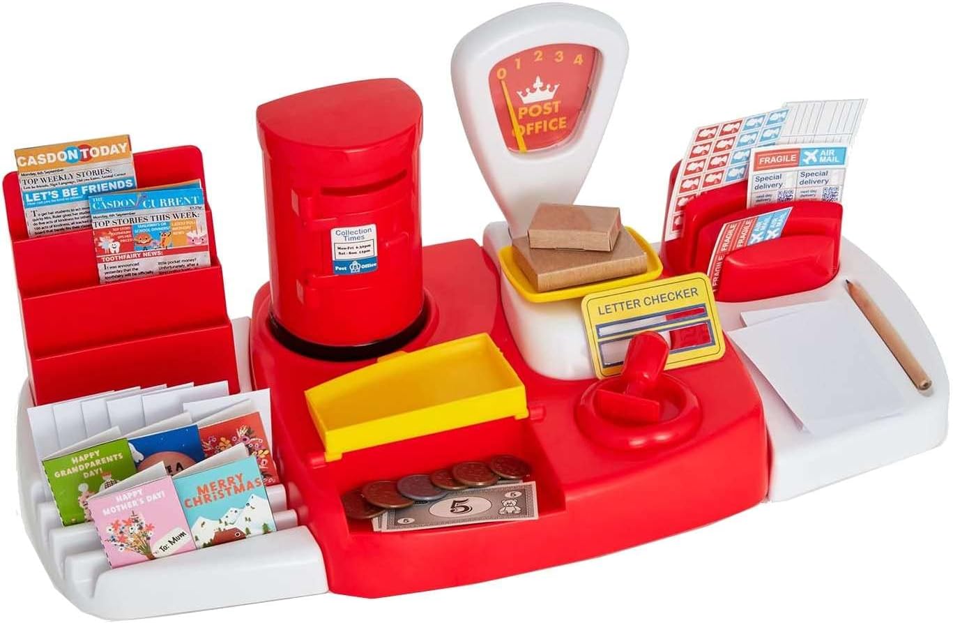 Casdon Post Office Playset - Toy Post Office for Children 3+ with Working Scales & Accessories 1