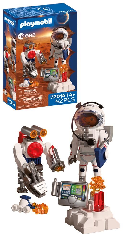 Playmobil Space ESA: Astronaut with Robot Playset | Mars Crawler | Ages 4+ | Model 72014 1
