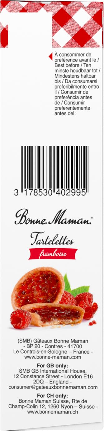 Bonne Maman Raspberry Tartlets - Crispy Shortbread Crust with Velvety Filling | 135g 4