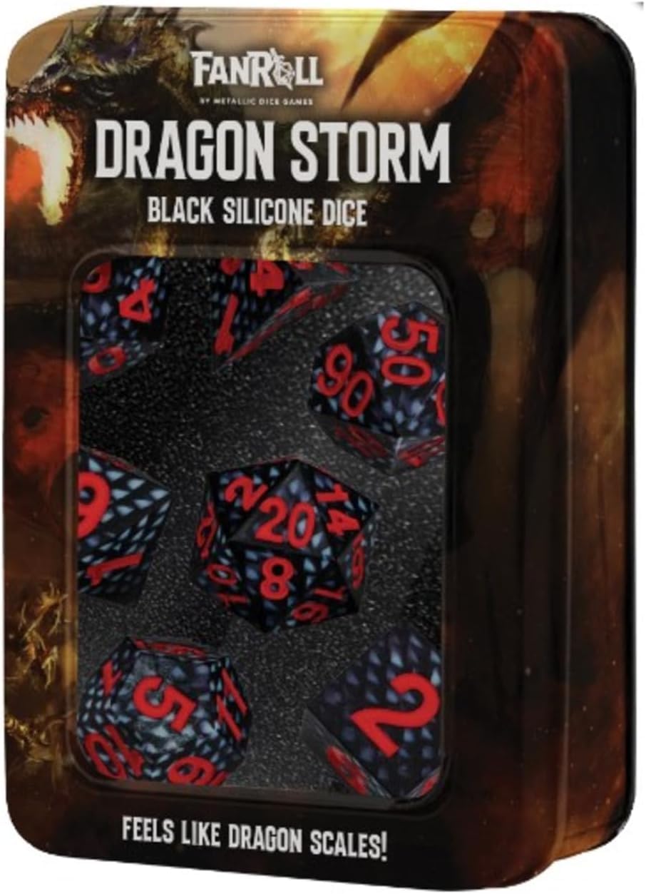 Metallic Dice Games Dragon Storm Silicone Dice Set - 16mm, 7 Pieces | Unisex Adult 6