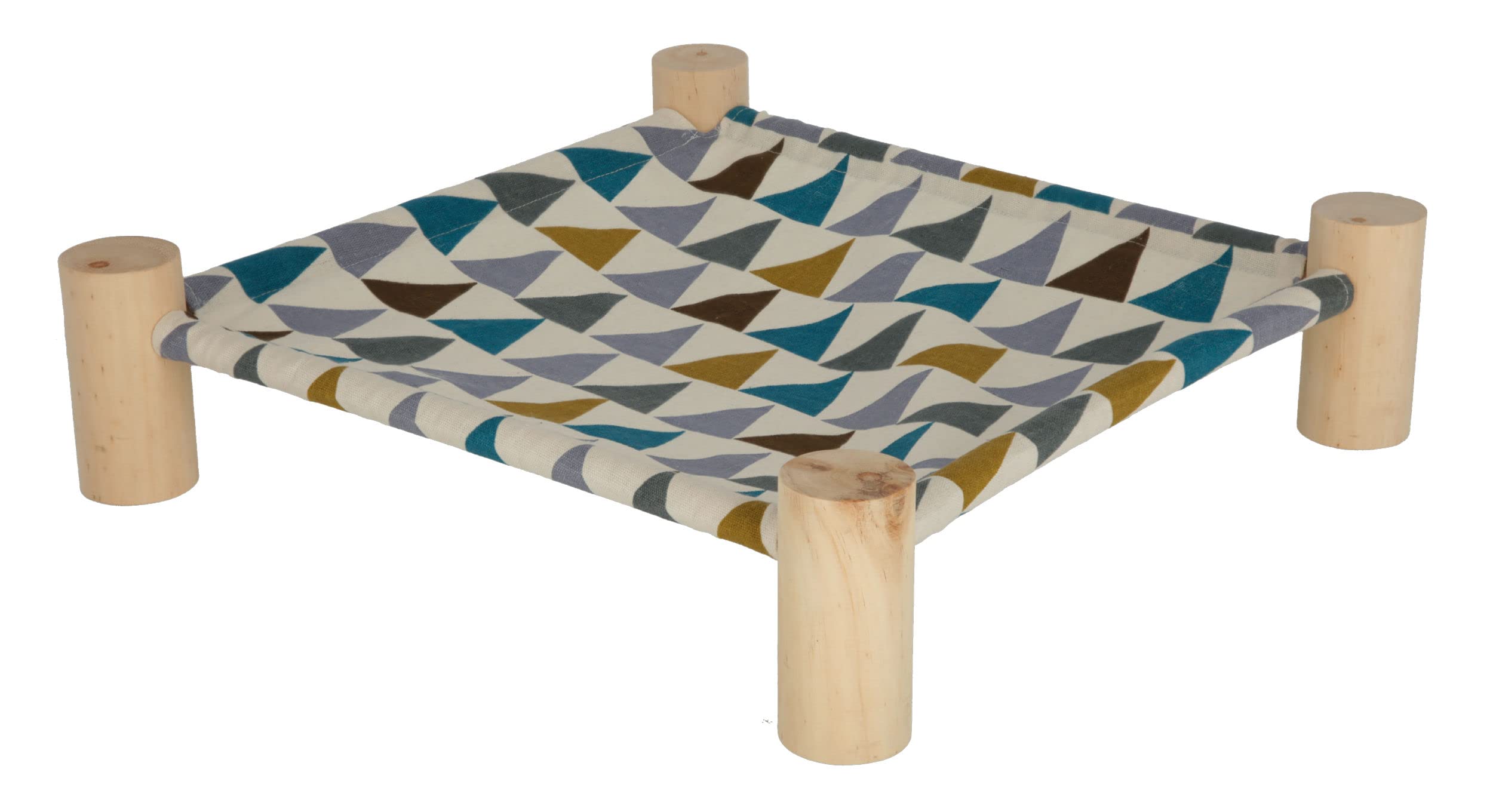Kerbl Rodent Hammock - Canvas Fabric & Untreated Wood | Small Size | 380x380x100mm 1