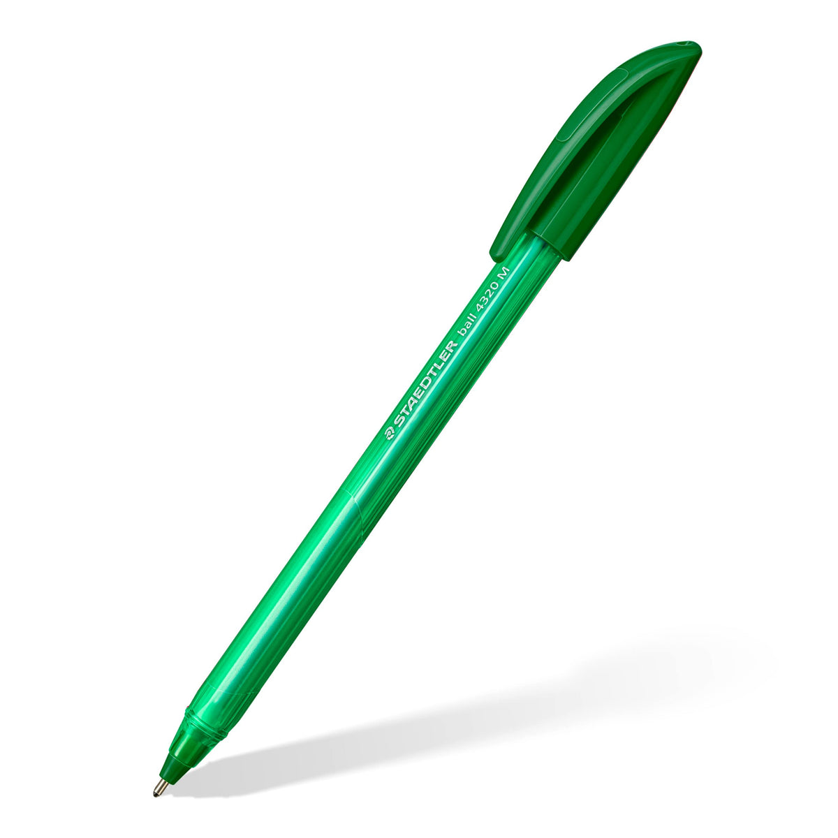 STAEDTLER 4320 M-5 Stick Ballpoint Pen - Green Ink | 1.0mm Medium Point | Pack of 10