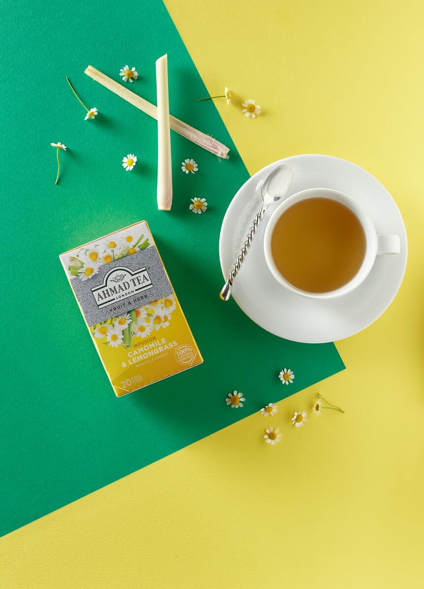Ahmad Tea Camomile & Lemongrass Herbal Infusion Tea - 20 Teabag Sachets 2