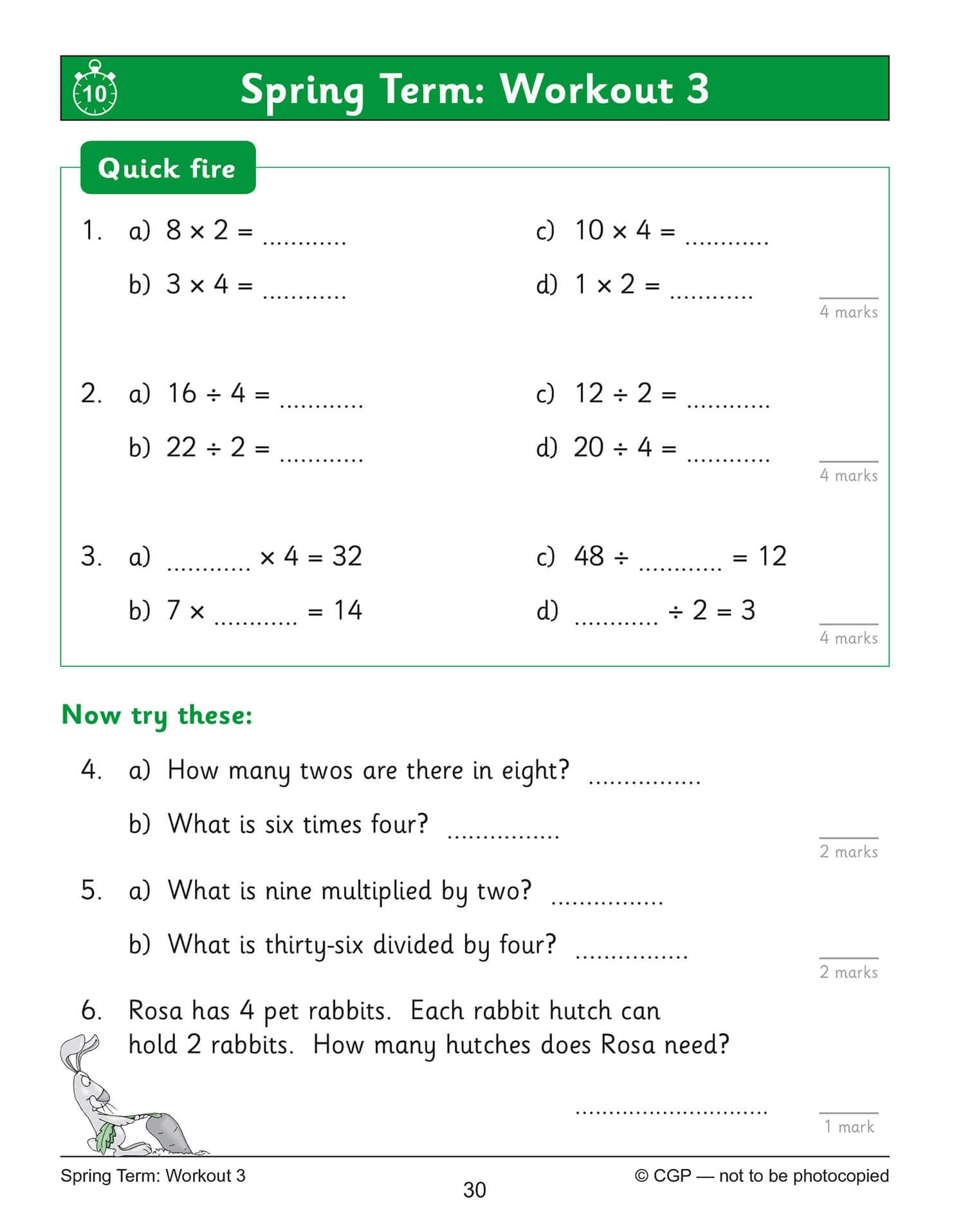 CGP KS2 Maths: Times Tables 10-Minute Weekly Workouts - Year 3 Study Aid | Ages 7-8 | 88 Pages 6
