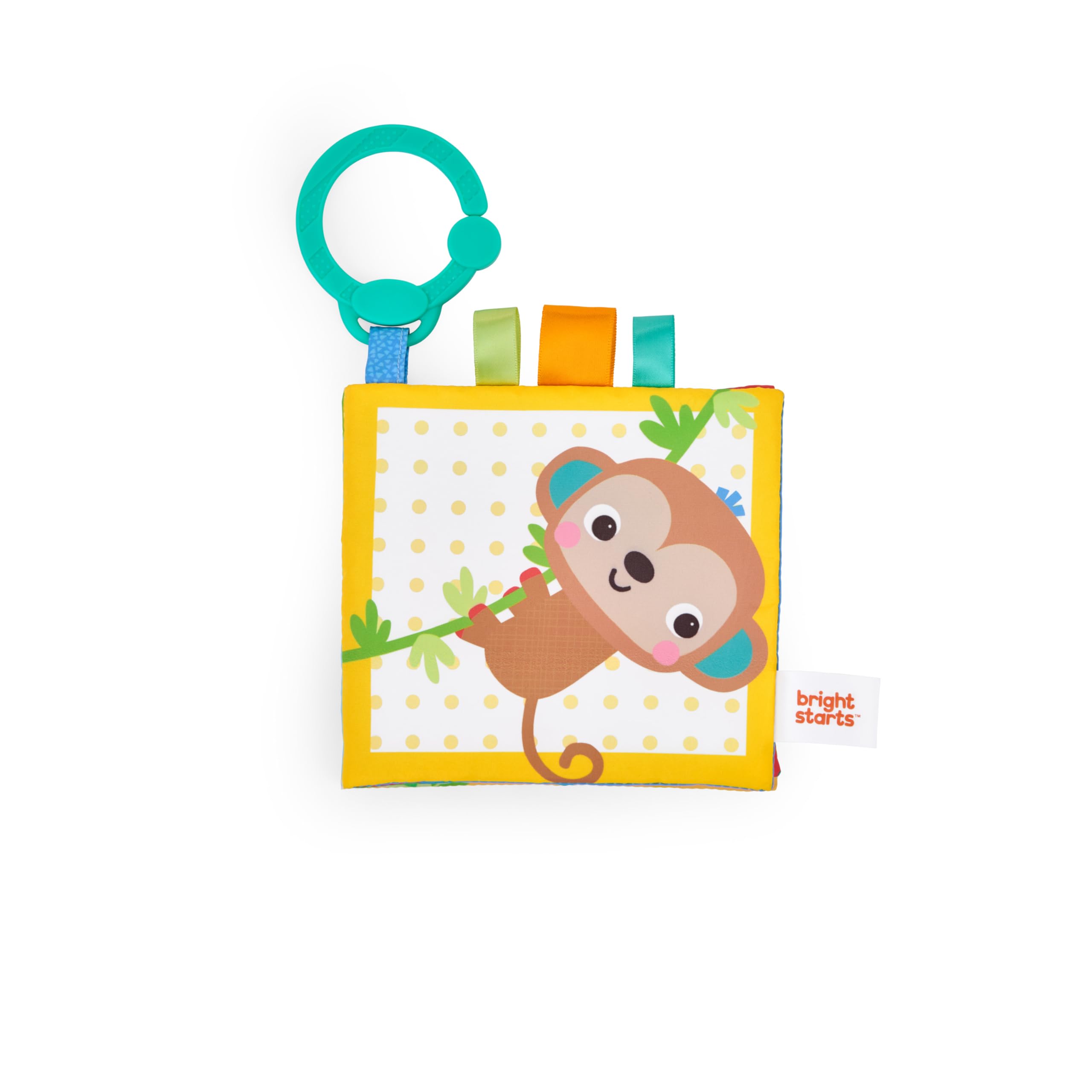 Bright Starts Safari Buddies Soft Crinkle Book Stroller Toy | Sensory Stimulation | Unisex Baby 1