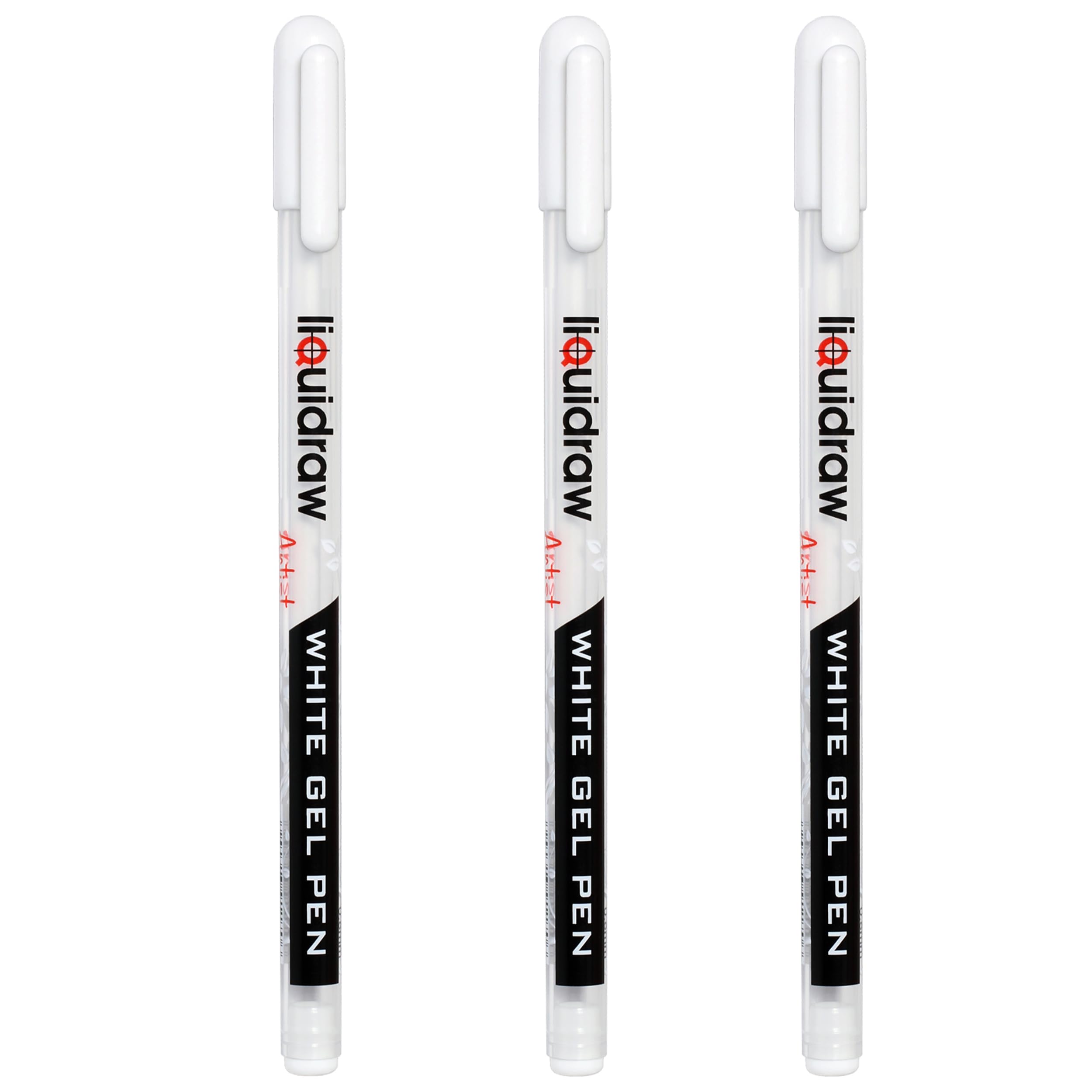 Liquidraw White Gel Pens - Set of 3 | 0.8mm Fine Point | Refillable for Artists & Crafts 1