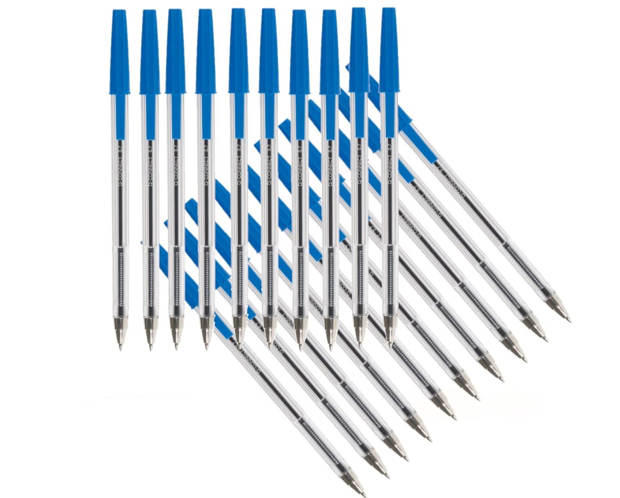 Q-Connect Medium Ballpoint Pen KF34043 - Blue Ink, Tungsten Nib, Ergonomic Barrel | Pack of 20