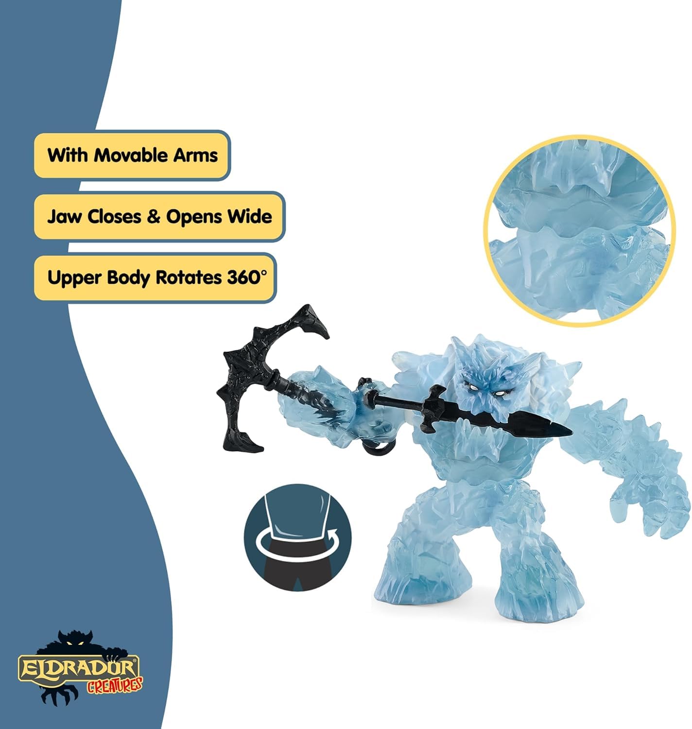 Schleich Eldrador Creatures Ice Giant Action Figure with Sword and Axe | Ages 7+ 8
