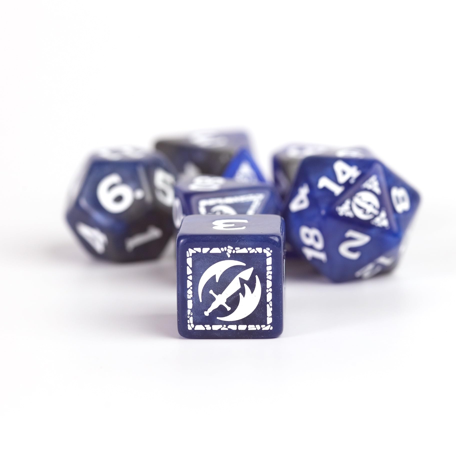 Sirius Dice D&D Adventure Dice Set - Fighter Class Blue Resin | 15 Pieces | 2024 Icons 2