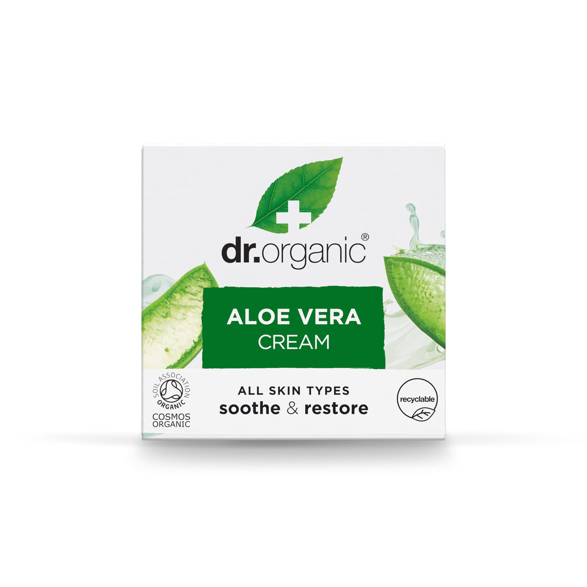 Dr. Organic Aloe Vera Cream - Men's, All Skin Types, 2 x 50 ml