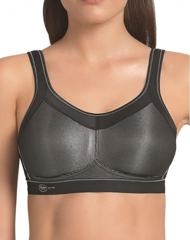 Anita Women's Non-Wired Seamless Sports Bra 5529 - High Impact Support, Black, Size 38G