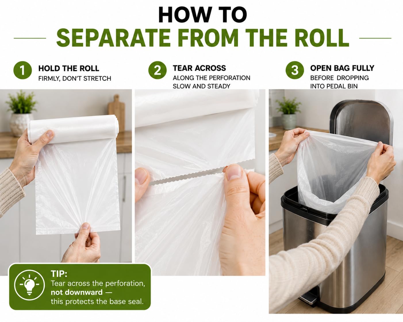 EcoBag Heavy Duty Bin Liners - 30L Capacity | 50 Pack | Recyclable Plastic 5