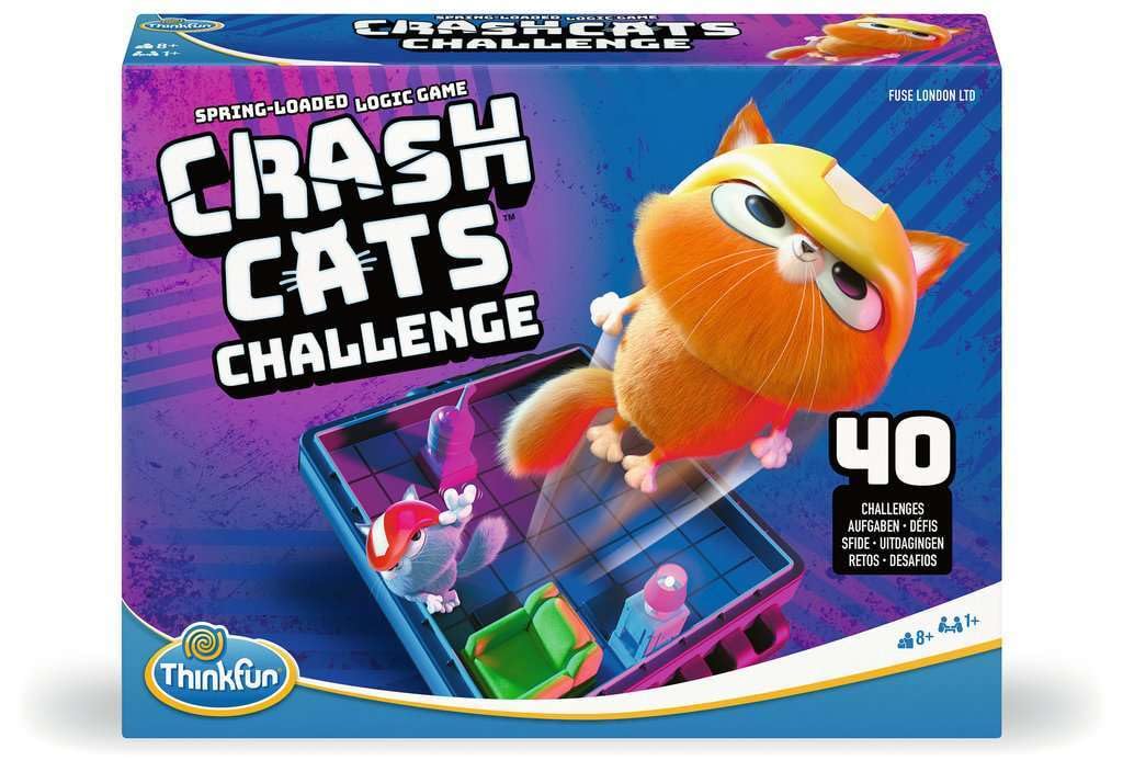 ThinkFun Crash Cats Strategy Board Game for Kids and Adults Age 8+ | 1+ Players | 10 Minutes Playtime 1